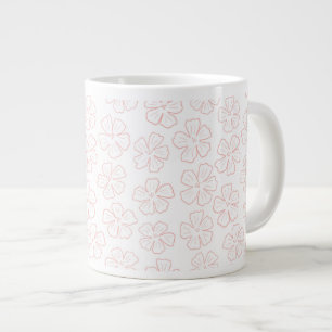 Subtle romantic outline floral design. wrapping pa giant coffee mug