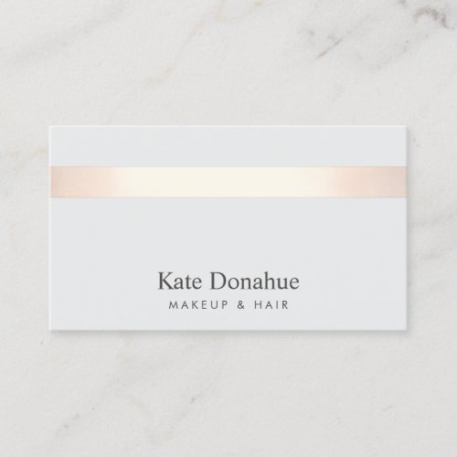 Subtle Rose Gold Striped Modern Stylish Gray 2 Double-Sided Standard Business Cards (Pack Of 100)