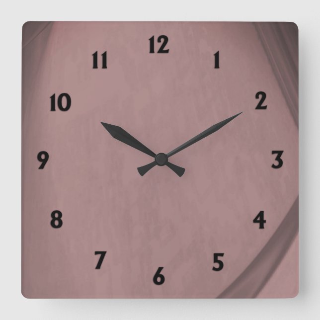 Subtle Sangria Square Wall Clock (Front)
