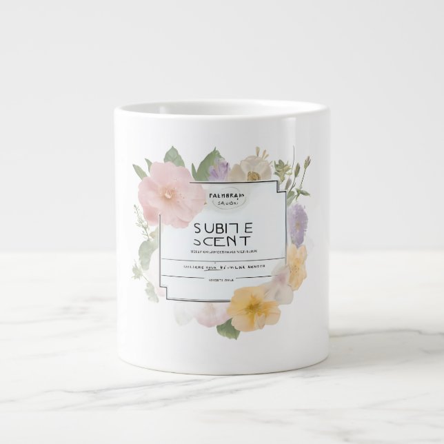 Subtle Scent Profile Label Custom Essential Oil &  Giant Coffee Mug (Front)