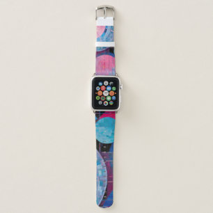 Subtle Shades of Blue & Pink in Abstract Apple Watch Band