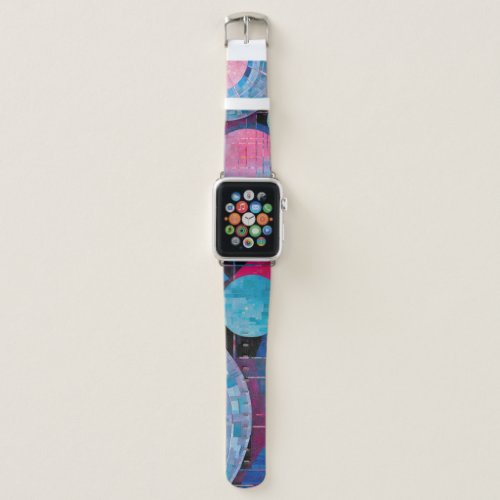 Subtle Shades of Blue  Pink in Abstract Apple Watch Band