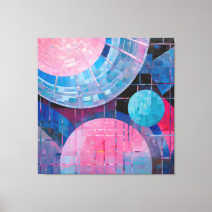 Subtle Shades of Blue & Pink in Abstract Canvas Print