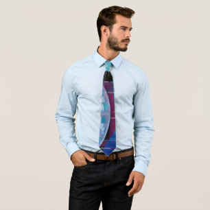 Subtle Shades of Blue & Pink in Abstract Neck Tie