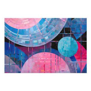 Subtle Shades of Blue & Pink in Abstract Photo Print