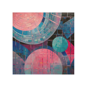 Subtle Shades of Blue & Pink in Abstract Wood Wall Art