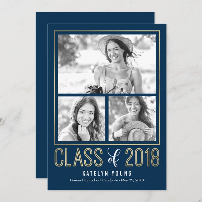 Subtle Shine EDITABLE COLOR Graduation Card (Front/Back)