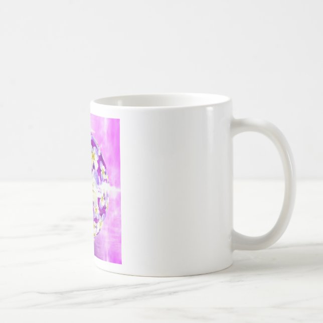 Subtle,  simple Violet pansy flower pattern globe Coffee Mug (Right)