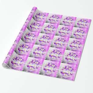 Subtle, simple Violet pansy flower pattern globe Wrapping Paper