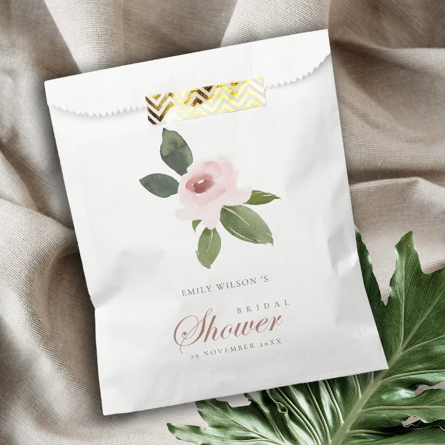 SUBTLE SOFT BLUSH PINK ROSE FLORAL BRIDAL SHOWER FAVOR BAG (Creator Uploaded)