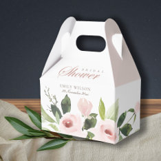 Subtle Soft Blush Pink Rose Floral Bridal Shower Favor Boxes at Zazzle