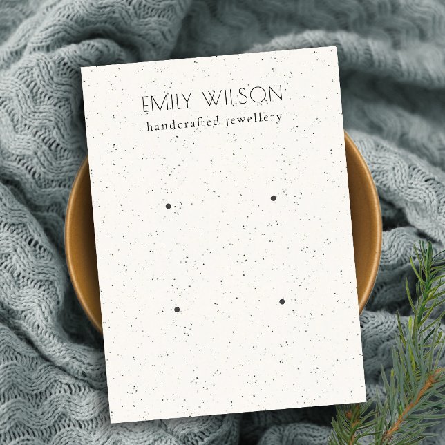 Subtle Soft White Ceramic Texture 2 Earing Display Business Card (Creator Uploaded)