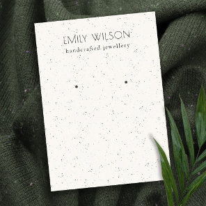 Subtle Soft White Ceramic Texture Earing Display Business Card