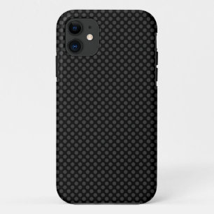 Subtle Spots - Dark Gray on Black iPhone Case