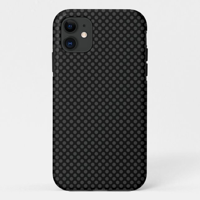 Subtle Spots - Dark Gray on Black iPhone Case (Back)