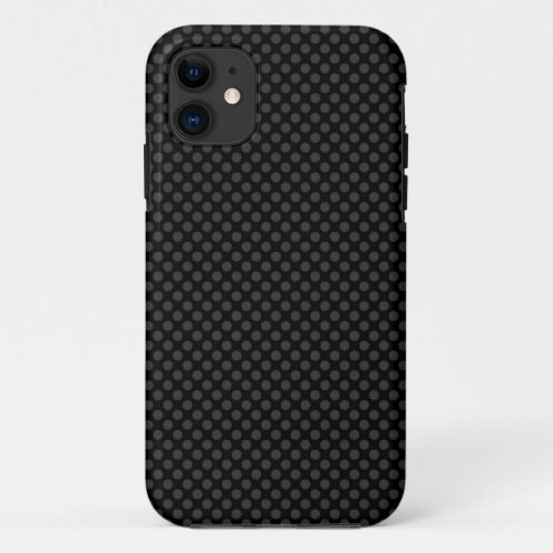 Subtle Spots _ Dark Gray on Black iPhone Case