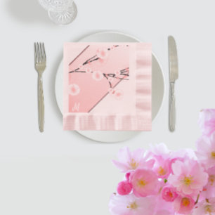 Subtle Spring Blossom - monogrammed Napkins