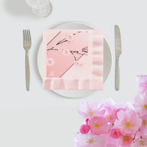 Subtle Spring Blossom _ monogrammed Napkins