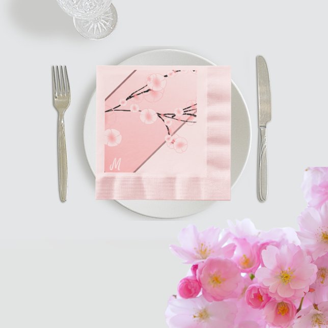 Subtle Spring Blossom - monogrammed Napkins (Creator Uploaded)
