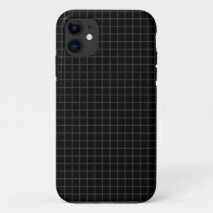 Subtle Squares - Dark Gray on Black iPhone Case