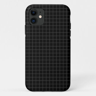 Subtle Squares - Dark Gray on Black iPhone Case