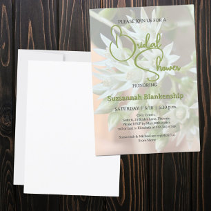 Subtle Succulent Floral Background Bridal Shower Invitation