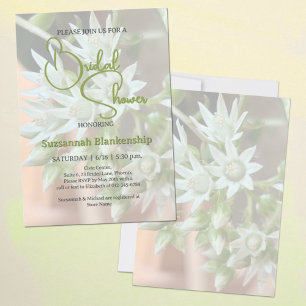 Subtle Succulent Floral Background Bridal Shower  Invitation