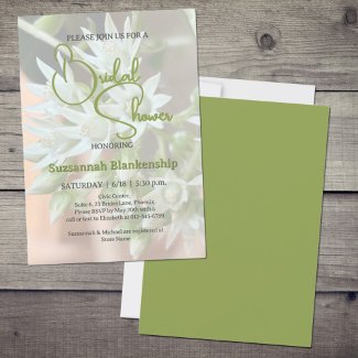 Subtle Succulent Floral Background Bridal Shower 