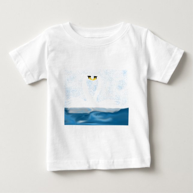 Subtle Swans in Love (heart shapes) Art Gifts Baby T-Shirt (Front)