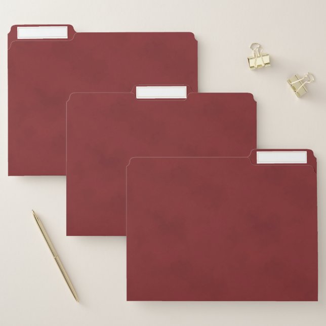 Subtle Textured Earthy Red File Folder (Set)
