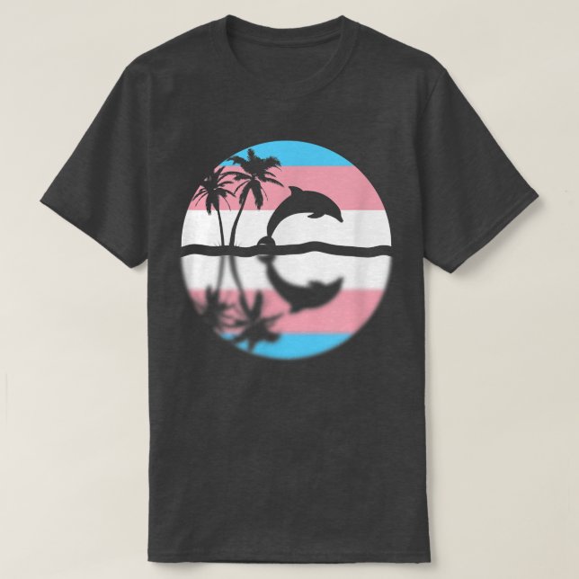 Subtle Transgender Pride Sunset, Trans Flag, Pride T-Shirt (Design Front)