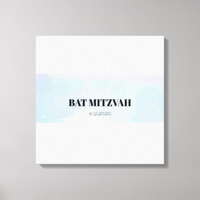 SUBTLE WATERCOLOR Bat Bar Mitzvah Sign In Board (Front)