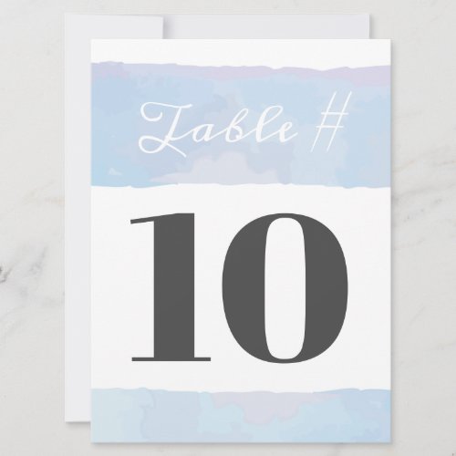 SUBTLE WATERCOLOR Bat Mitzvah Table Seating Card