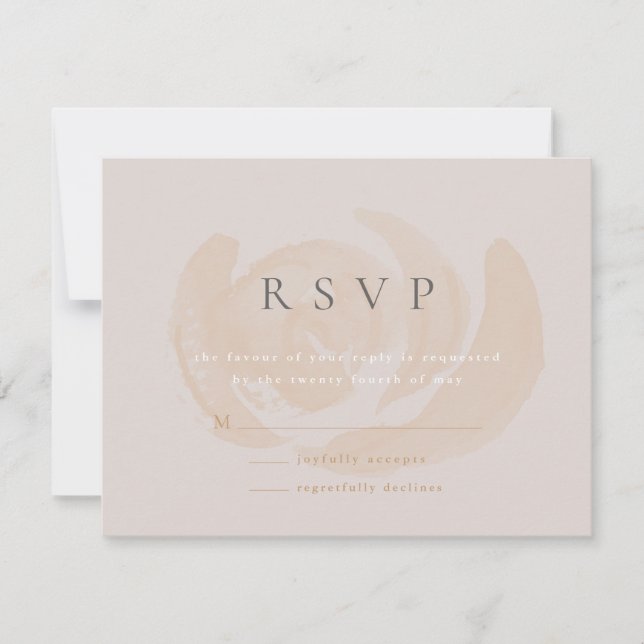 Subtle Watercolor Floral Wedding RSVP Card (Front)