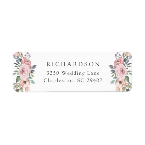 Subtle Watercolor Roses  Romantic Wedding Label