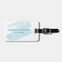 Subtle Watercolor Turquise Artistic Designer Tag