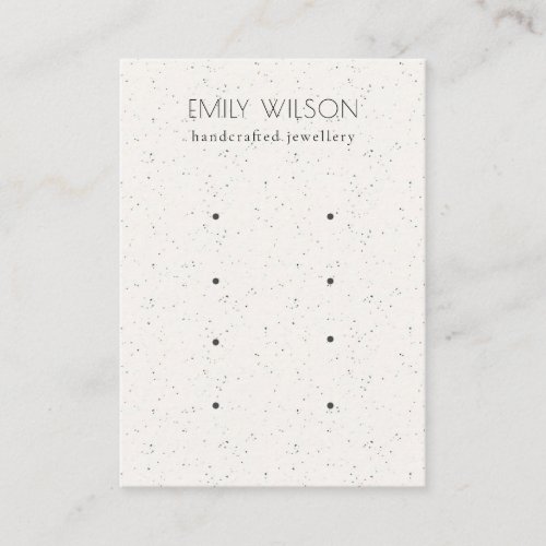 Subtle White Ceramic Texture 4 Earring Display Business Card