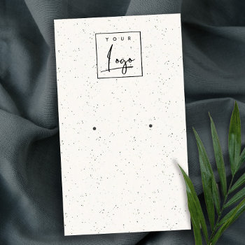 Subtle White Ceramic Texture Earring Logo Display Business Card by YellowFebPaperie at Zazzle