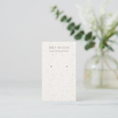 Subtle White Ceramic Texture Earring Stud Display Business Card (Standing Front)
