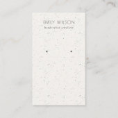 Subtle White Ceramic Texture Earring Stud Display Business Card (Front)