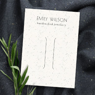 Subtle White Ceramic Texture Hair Pin Display Business Card
