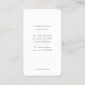 Subtle White Glitter Bokeh Elegant Chic Business Card (Back)