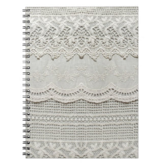 Subtle white lace, textile close-up. notebook