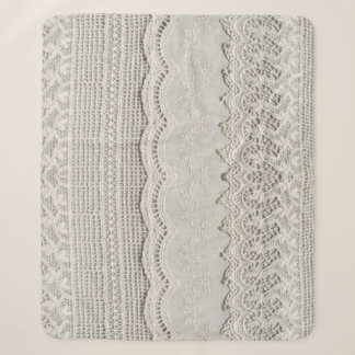 Subtle white lace, textile close-up. sherpa blanket