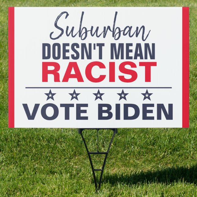 Suburban Anti-Racism Vote Pro-Kamala Lawn Yard Sign (Insitu)