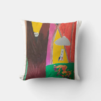Suburban Backyard scene by Dr. Jan Yager Throw Pillow