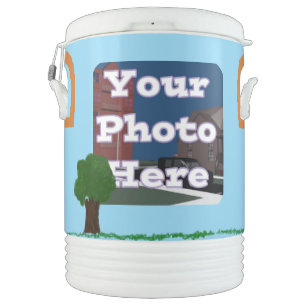 Suburban Cartoon Custom Photo Beverage Cooler