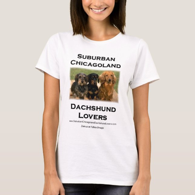 Suburban Chicagoland Dachshund Lovers T-Shirt (Front)