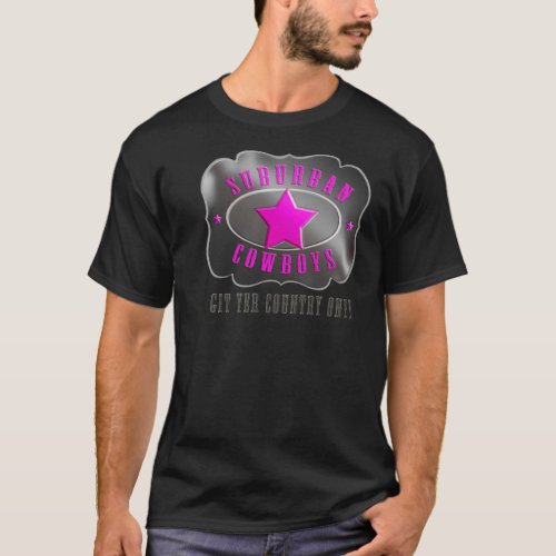 Suburban Cowboys Pink Logo Tee For Loose Fit