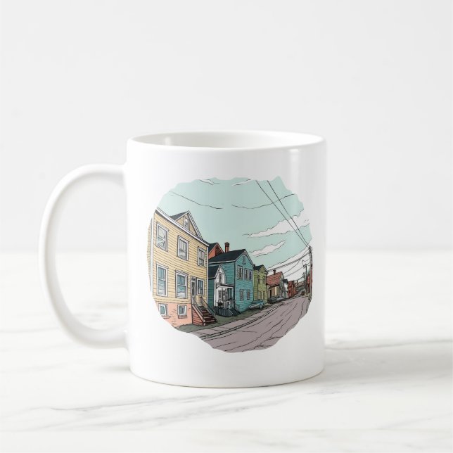 SUBURBAN NEIGHBOURHOOD GEORGE STREET NEWFOUNDLAND  COFFEE MUG (Left)